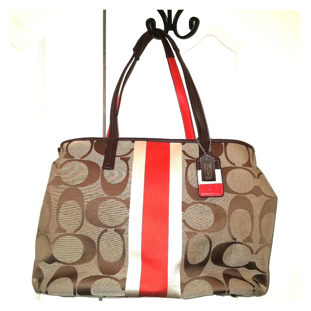 Coach Heritage Stripe tote